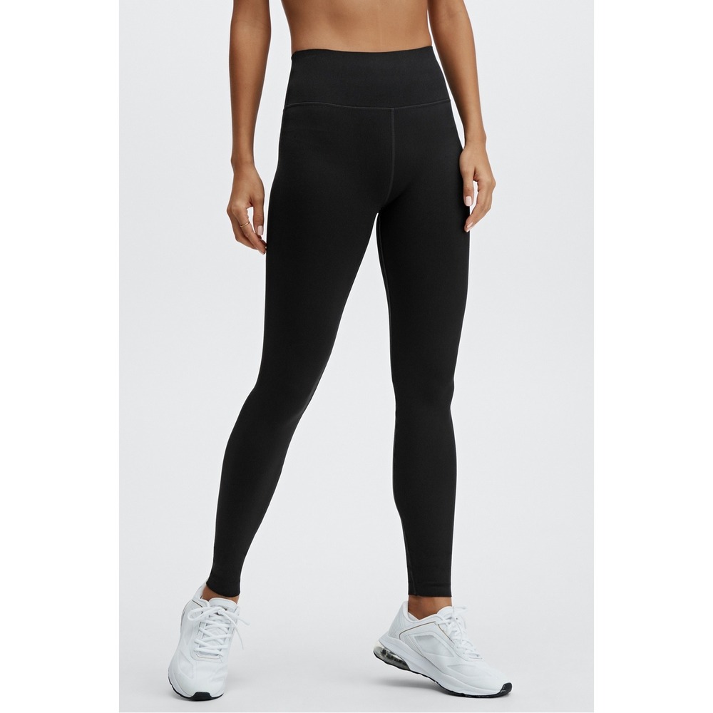 Fabletics SculptKnit High Waisted Leggings Black Ankle Detail Women's Medium‎